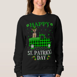 Buffalo Kariert Green Truck Yorkie Dog St Patrick' Sweatshirt