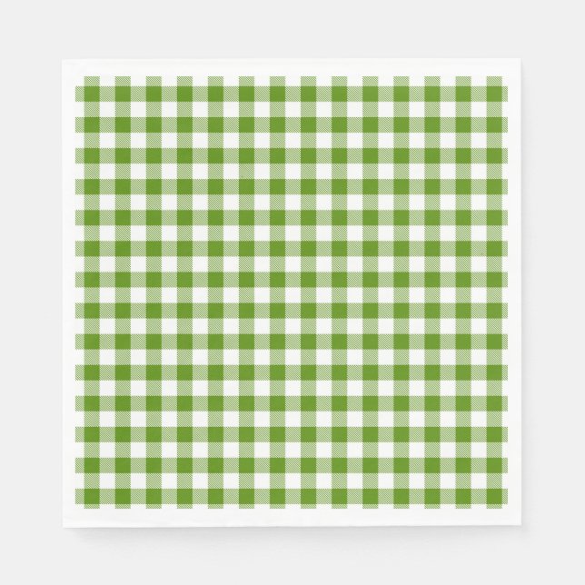 Buffalo Kariert Green White Classic Urlaub Spaß Serviette (Vorderseite)