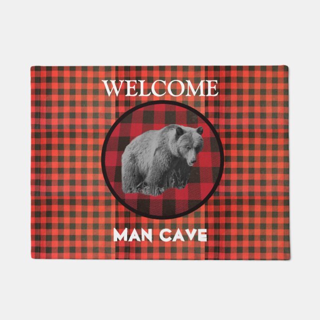 Buffalo Kariert Grizzly Bear Man Höhle Doormat Fußmatte (Vorderseite)