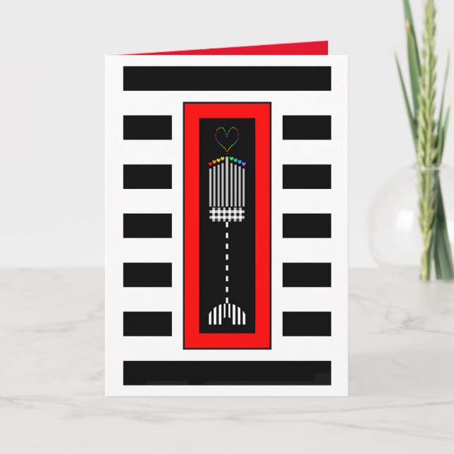 Buffalo Kariert Hanukkah Menorah Karte (Vorderseite)