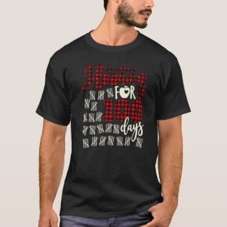 Buffalo Kariert Happy 100th Day of School Hooray f T-Shirt