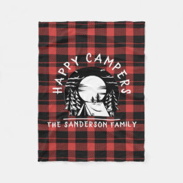 Buffalo Kariert Happy Campers Familienname Camping Fleecedecke