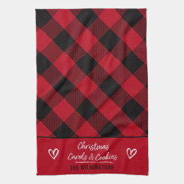 Buffalo Kariert Heart Weihnachtslieder und Cookies Geschirrtuch
