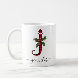Buffalo Kariert J Monogram Weihnachtskaffee Tasse