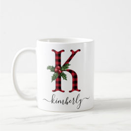 Buffalo Kariert K Monogram Weihnachtskaffee Tasse