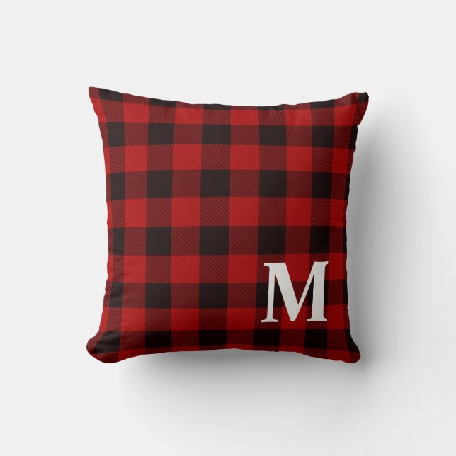Buffalo Kariert Karo Monogramm 2 Kissen (Vorderseite)