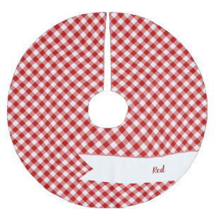 Buffalo Kariert Karo Red White Polyester Weihnachtsbaumdecke