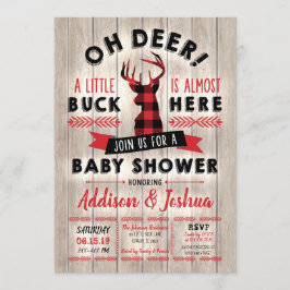 Buffalo Kariert kleine Buck Oh Deer Baby Dusche Einladung