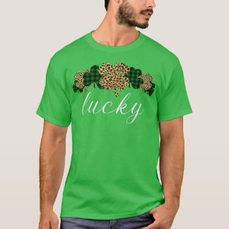 Buffalo Kariert Leopard Kleeblatt Clover Lucky St T-Shirt