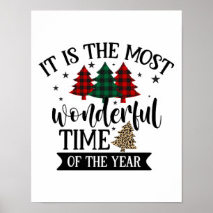 Buffalo Kariert Leopard Muster Weihnachtsbaum Poster