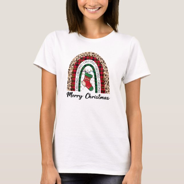Buffalo Kariert & Leopard Printbüffel T-Shirt (Vorderseite)