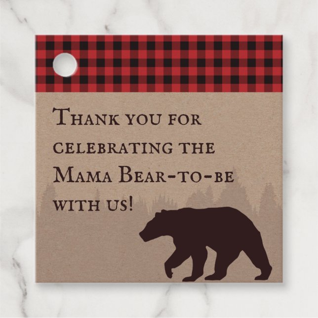 Buffalo Kariert Lumberjack Baby Dusche Danke Geschenkanhänger (Vorderseite)