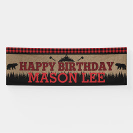 Buffalo Kariert Lumberjack Happy Birthday Banner