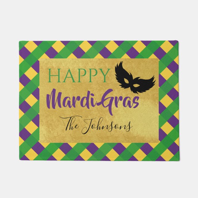 Buffalo Kariert Mardi Gras Style Fußmatte (Vorderseite)