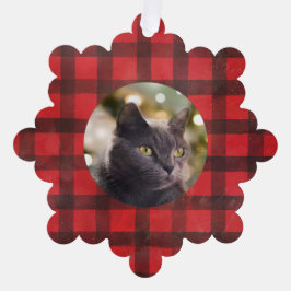 Buffalo Kariert mit Ihrer Katze Ornament Karte