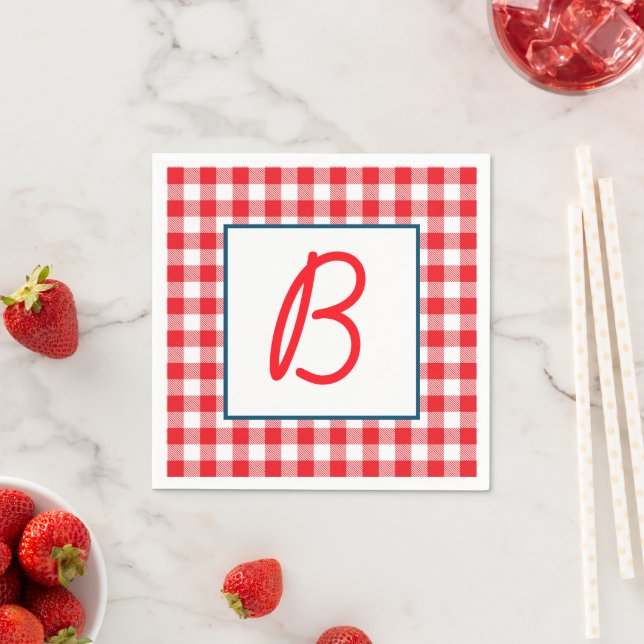 Buffalo Kariert Mit Monogramm Napkins Serviette (Beispiel)
