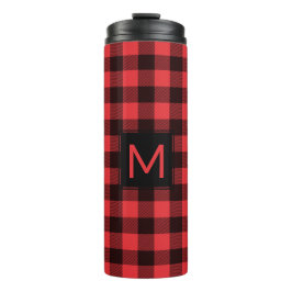 Buffalo Kariert mit Monogramm Thermosbecher