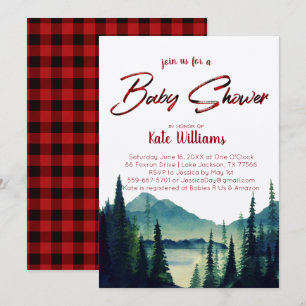 Buffalo Kariert Mountain Baby Shower Einladung