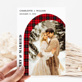 Buffalo Kariert Newlyweds Merry & Verheiratetes Fo Feiertagskarte