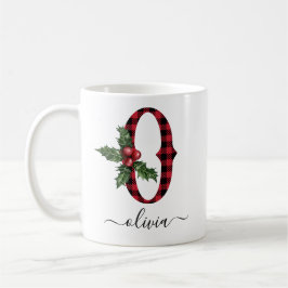 Buffalo Kariert O Monogram Weihnachtskaffee Tasse