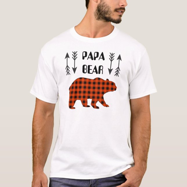 Buffalo Kariert Papa Bear T-Shirt (Vorderseite)