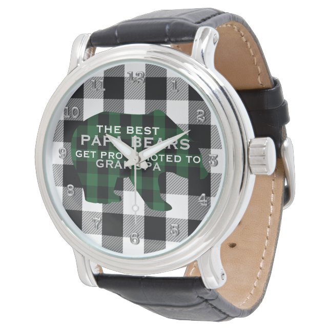 Buffalo Kariert Papa Bears für Großvater Armbanduhr (Schrägansicht)