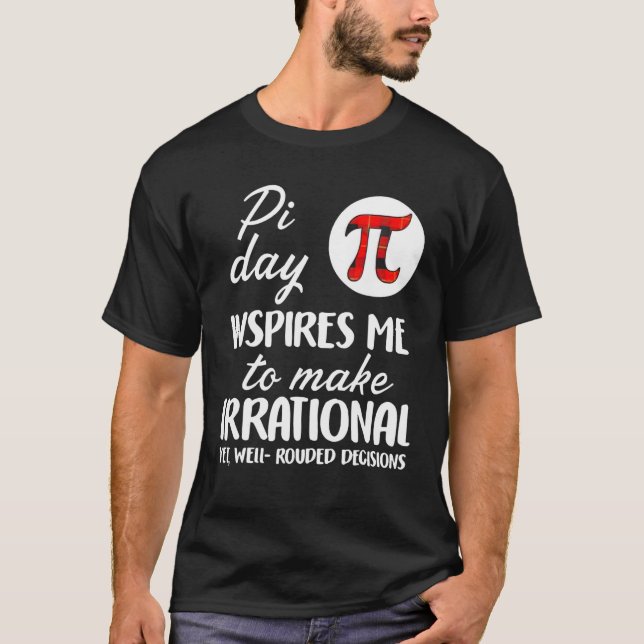 Buffalo Kariert Pi Symbol Pi Day Inspiriere mir zu T-Shirt (Vorderseite)