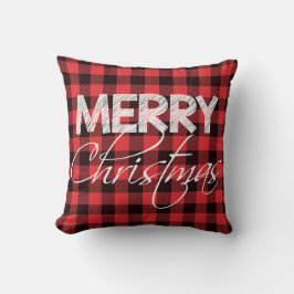 Buffalo Kariert Red Black | Frohe Weihnachten Kissen