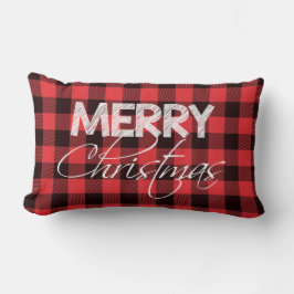 Buffalo Kariert Red Black | Frohe Weihnachten Lendenkissen