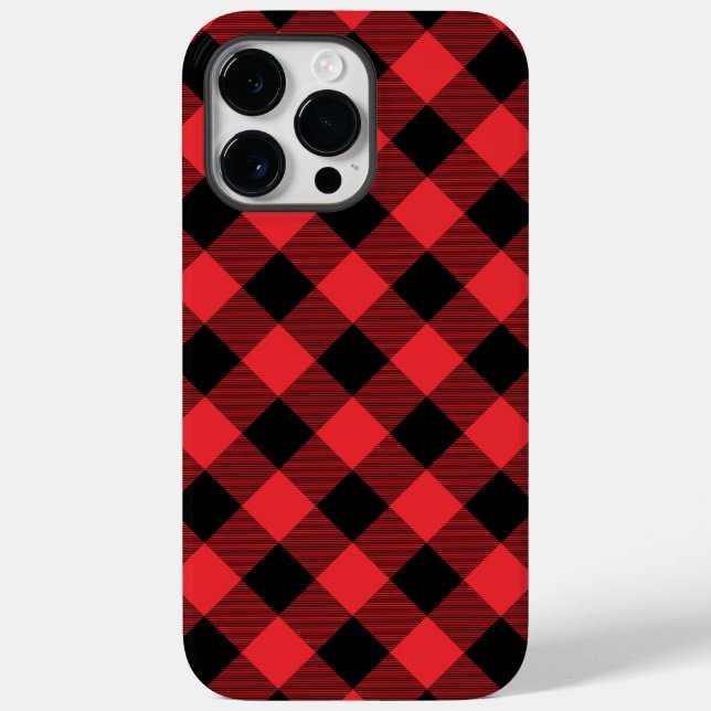 Buffalo Kariert Red Black Karo Case-Mate iPhone 14 Pro Max Hülle (Rückseite)