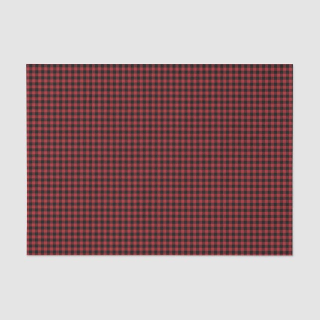 Buffalo Kariert Red Black Karo Country Lumberjack Seidenpapier (Vorderseite)