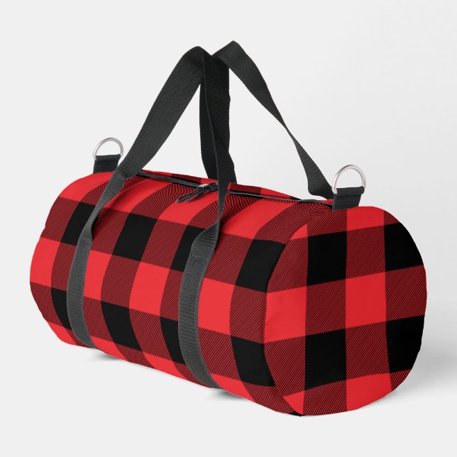 Buffalo Kariert Red Black Karo Duffle Bag (Linke Seite)