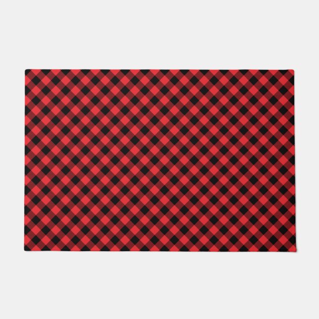 Buffalo Kariert Red Black Karo Fußmatte (Vorderseite)