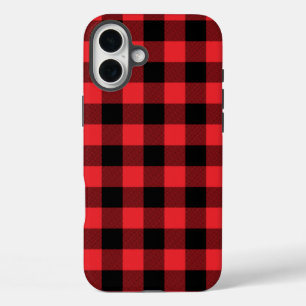 Buffalo Kariert Red Black Karo iPhone 16 Plus Hülle