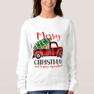 Buffalo Kariert Red Truck Weihnachtsbaum Funny Imp Sweatshirt