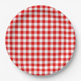 Buffalo Kariert Red White Classic Urlaub Picnic Sp Pappteller