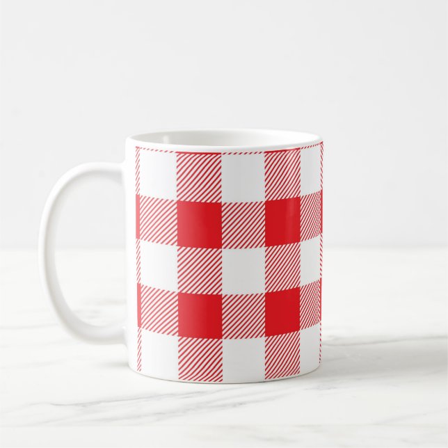 Buffalo Kariert Red White Karo Kaffee Tasse (Links)