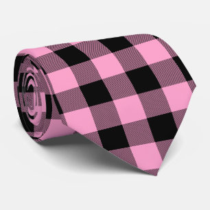 Buffalo Kariert rosa und schwarze Nacktbäume Krawatte