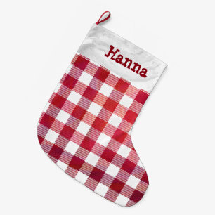 Buffalo Kariert Rot und Weiß Großer Weihnachtsstrumpf