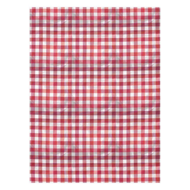 Buffalo Kariert Rot und Weiß Tischdecke (Vorderseite)