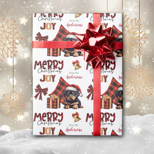 Buffalo Kariert Rottweiler Welpen Weihnachten Geschenkpapier (Von Creator hochgeladen)