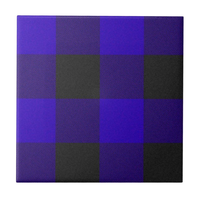 Buffalo Kariert Royal Blue Tartan Kariertes Muster Fliese (Vorderseite)