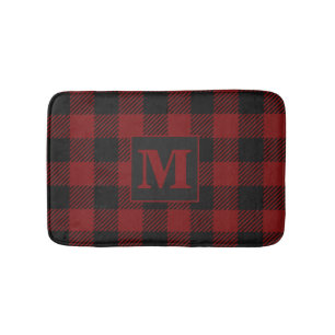 Buffalo Kariert Rustikal Country Monogram Badematte