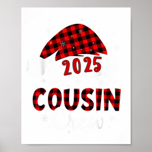 Buffalo Kariert Santa 2025 Cousin Crew Weihnachten Poster
