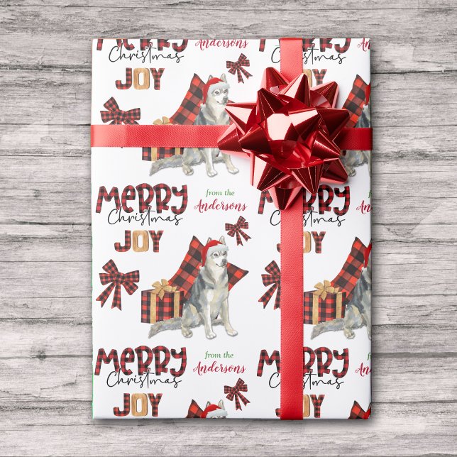 Buffalo Kariert Siberischer Husky Dog Weihnachten Geschenkpapier (Von Creator hochgeladen)