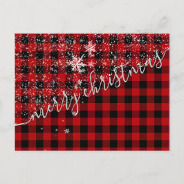 Buffalo Kariert Snowing Frohe Weihnachtsschrift Postkarte