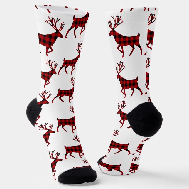 Buffalo Kariert Stag Reindeer Socken (Gewinkelt)
