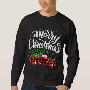 Buffalo Kariert Truck Wagon Weihnachtsbaum Weihnac Sweatshirt