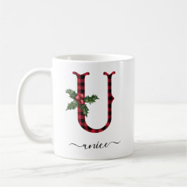 Buffalo Kariert U Monogram Weihnachtskaffee Tasse