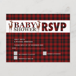 Buffalo Kariert UAWG BABY SHOWER Einladungspostkarte